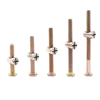 

100Pcs Furniture Crib Bolts with Barrel Nuts Assortment Kit for Furniture, Cots, Baby Beds, Crib