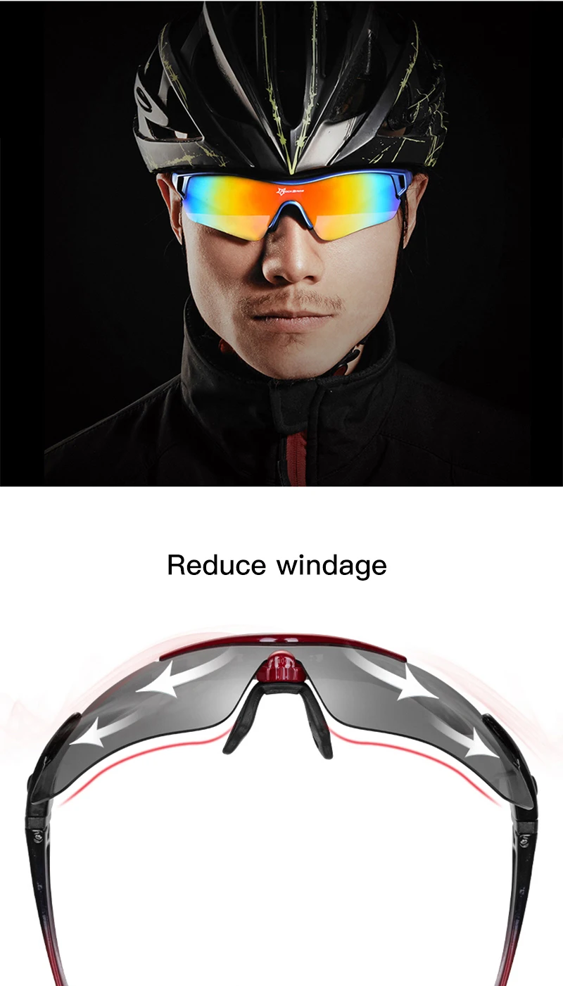 ROCKBROS поляризационные велосипедные очки для езды на открытом воздухе спортивный велосипед MTB велосипедный мотоцикл солнцезащитные очки Oculos Ciclismo 5 линз