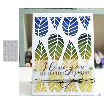 

JC Rectangle Leaf Background Metal Cutting Dies DIY Scrapbooking Die Cut Card Make Shape Stencil Craft Mold Mould Decor Template