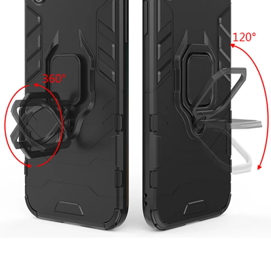 Бронированный чехол с кольцом для iPhone X XR XS Max 8 Plus 7Plus 6 6S чехлы магнитный