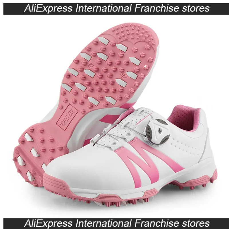 

Microfiber Leather Childrens Girls Run Non-slip Golf Shoes Boys Training Competition Sneakers Spin Buckle Sports Tennis Shoes