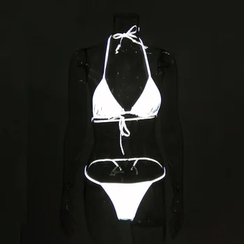 White Reflective Two-piece Bikini Set 42