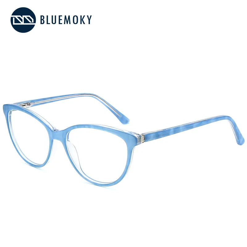 BLUEMOKY очки по рецепту, оправа для женщин, оптические очки для близорукости, очки кошачий глаз, женские дизайнерские оптические оправы BT7007E - Цвет оправы: 002