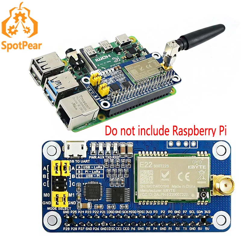 Raspberry pi Sx1262 868m Lora Hat 868mhz Faixa de Frequência