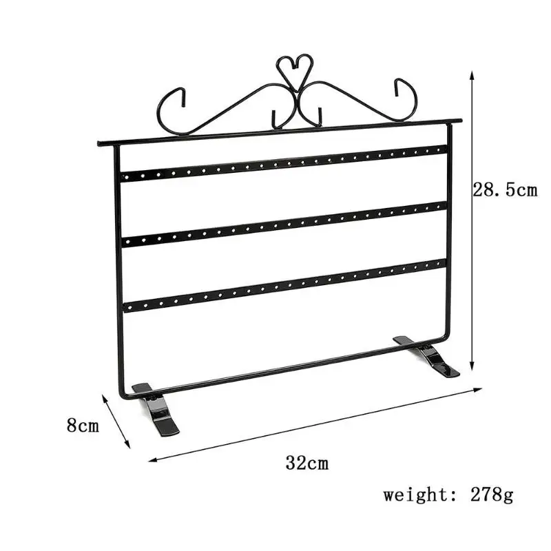 72 отверстия, кованое железо, ожерелье, серьги, кольца, браслеты, стеллаж, металлическая подставка, 36 пар, серьги, ювелирный дисплей