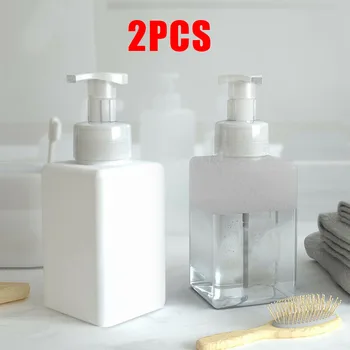 

2pcs Reusable Pump Bottle Dispenser Soap Foaming Suds Bathroom Empty Parts 450ml Mousses Liquid Dispensers Household