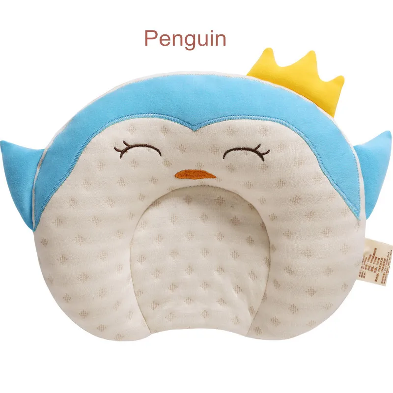 Детская подушка для новорожденных, латексная подушка для головы, милая мультяшная детская дышащая подушка для сна, корректирующая подушка для головы, анти-плоская голова, постельные принадлежности - Цвет: penguin
