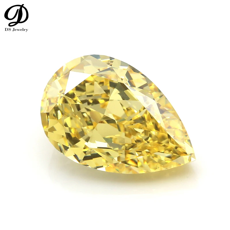 5A Quality Wholesale Price Yellow Synthetic Cubic Zirconia Ice Pear Cut Loose CZ Stone | Украшения и аксессуары