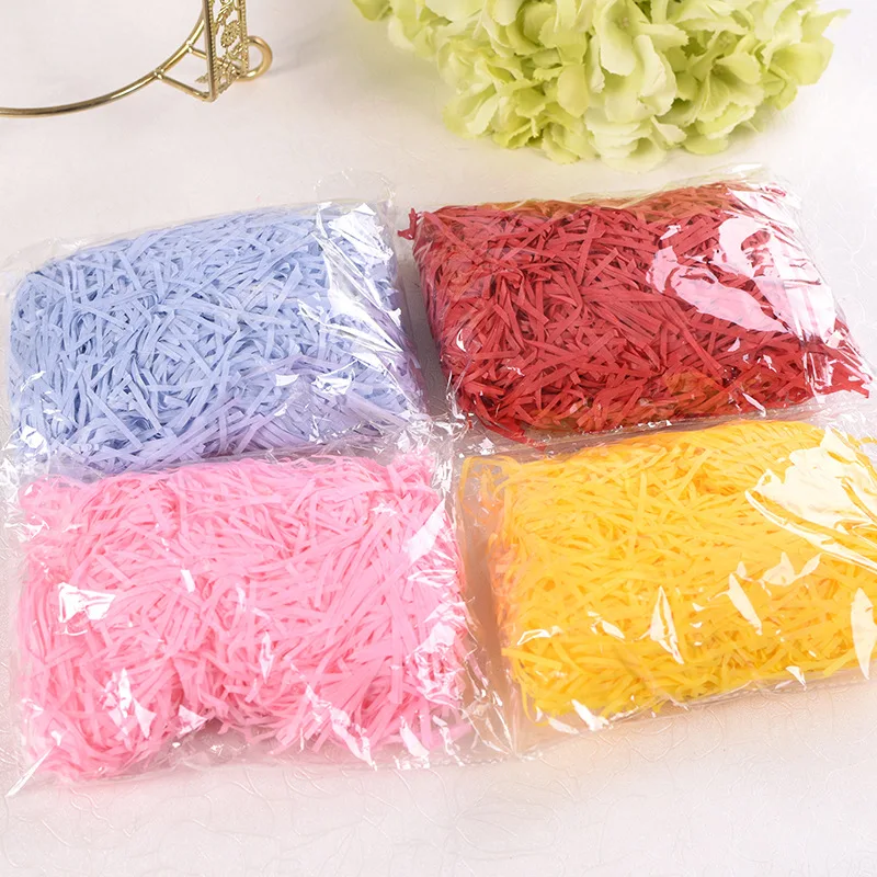 20/50g Bunten Bast DIY Papier Geschreddert Crinkle Papier DIY Geschenk Verpackung Korb Füllung Material Hochzeit Party Paket deco – Detail 30