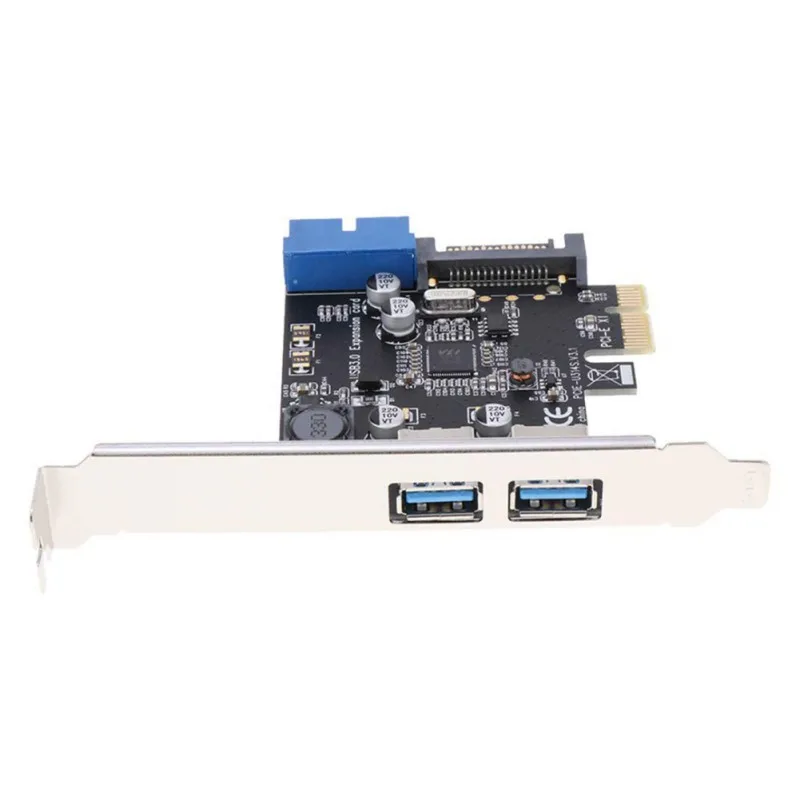 Карта расширения PCI-E для двух портов USB 3,0 с картой памяти 19/20PIN Int