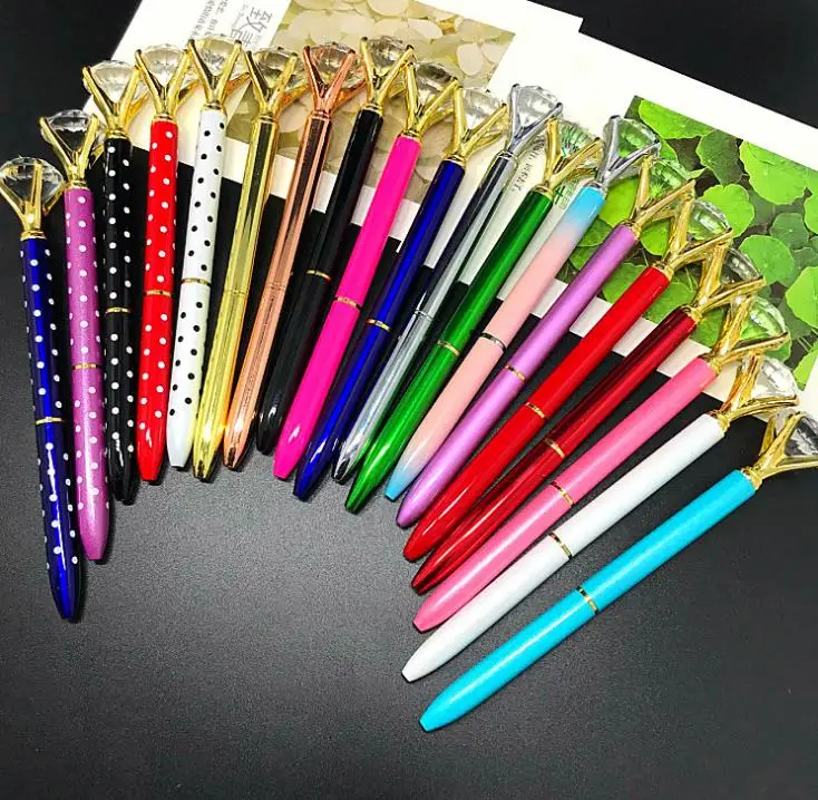

500pcs / batch of diamond pen large gem crystal gift pen pearl gift pen Holiday gift DHL free delivery SN2819