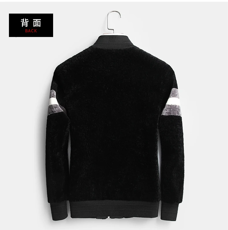 Real Fur Coat Men Sheep Shearing Winter Coat Men Wool Coat Korean Baseball Jacket for Mens Clothing Casaco 17094 YY1129