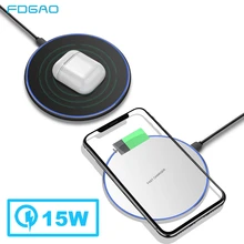 FDGAO 15W Qi Wireless Charger For Samsung S9 S10 Note 10 9 8 QC 3.0 10W Fast Charging Pad for iPhone XS Max XR X 8 Plus AirPods