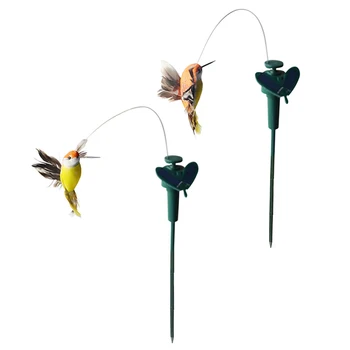 

2x Solar Power Fluttering Bird Stake Lifelike Birds Patio Yard Garden Stakes Colorful Summer Decoration Solar / Battery Powered
