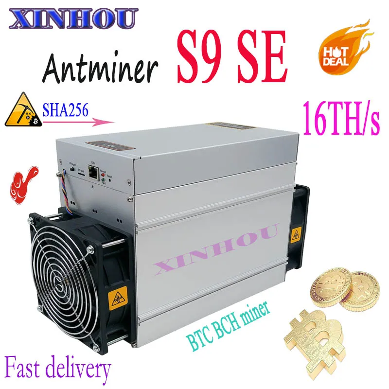 Новый Asic SHA256 Шахтер AntMiner S9 SE 16TH/S Биткойн BTC BCH Шахтер лучше, чем S9 S9k S11 S17 T17 Whatsminer M1 M3 Ebit E9i E9.3