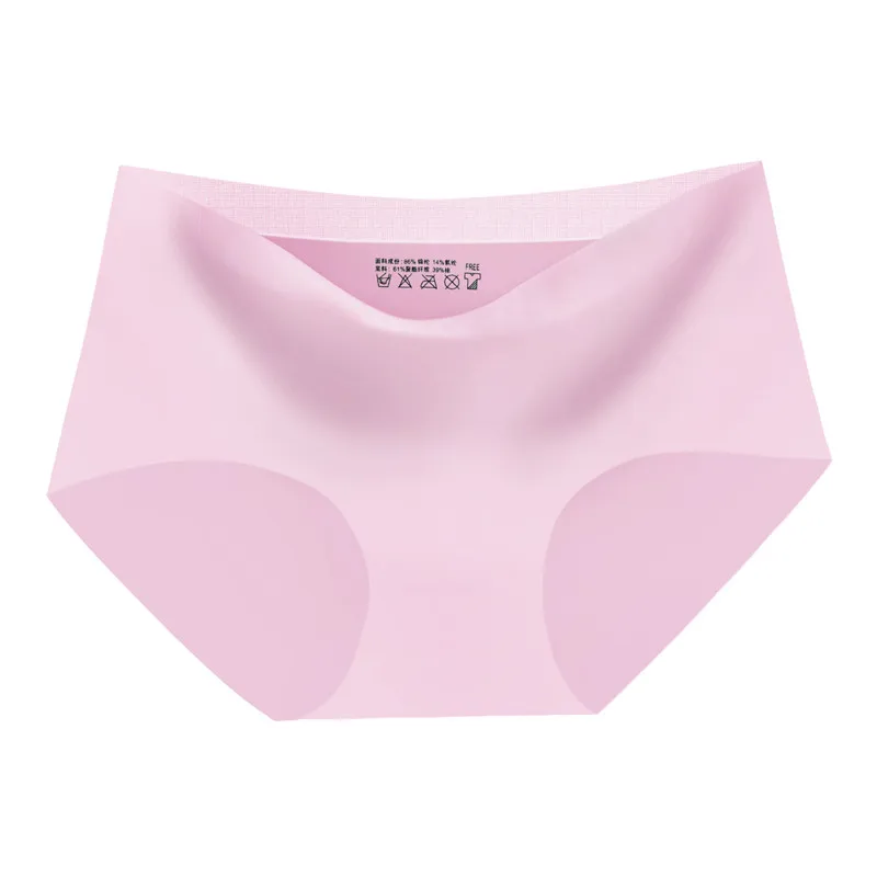 Pink Женские сексуальные шелковые бесшовные трусы со средней талией, нижнее белье, трусики, мягкие трусы для женщин, высокое качество - Цвет: Pink