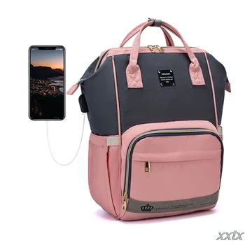 

Baby Diaper Backback Large Capacity Mummy Nappy Bag Multifunctional Daypack with USB Charging Port Changing Pad Stroller