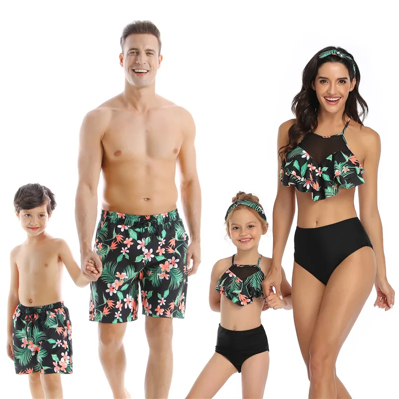 CALOFE/ г.; летний Семейный комплект; купальный костюм с принтом для папы и сына; одежда для купания для мужчин и мальчиков; пляжные шорты; Семейные комплекты