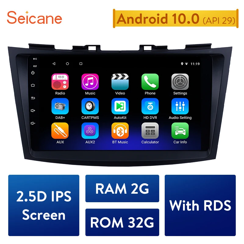 Seicane RAM 2 Гб ROM 32 ГБ радио GPS навигация Android 10 0 автомобильный блок плеер для SUZUKI SWIFT