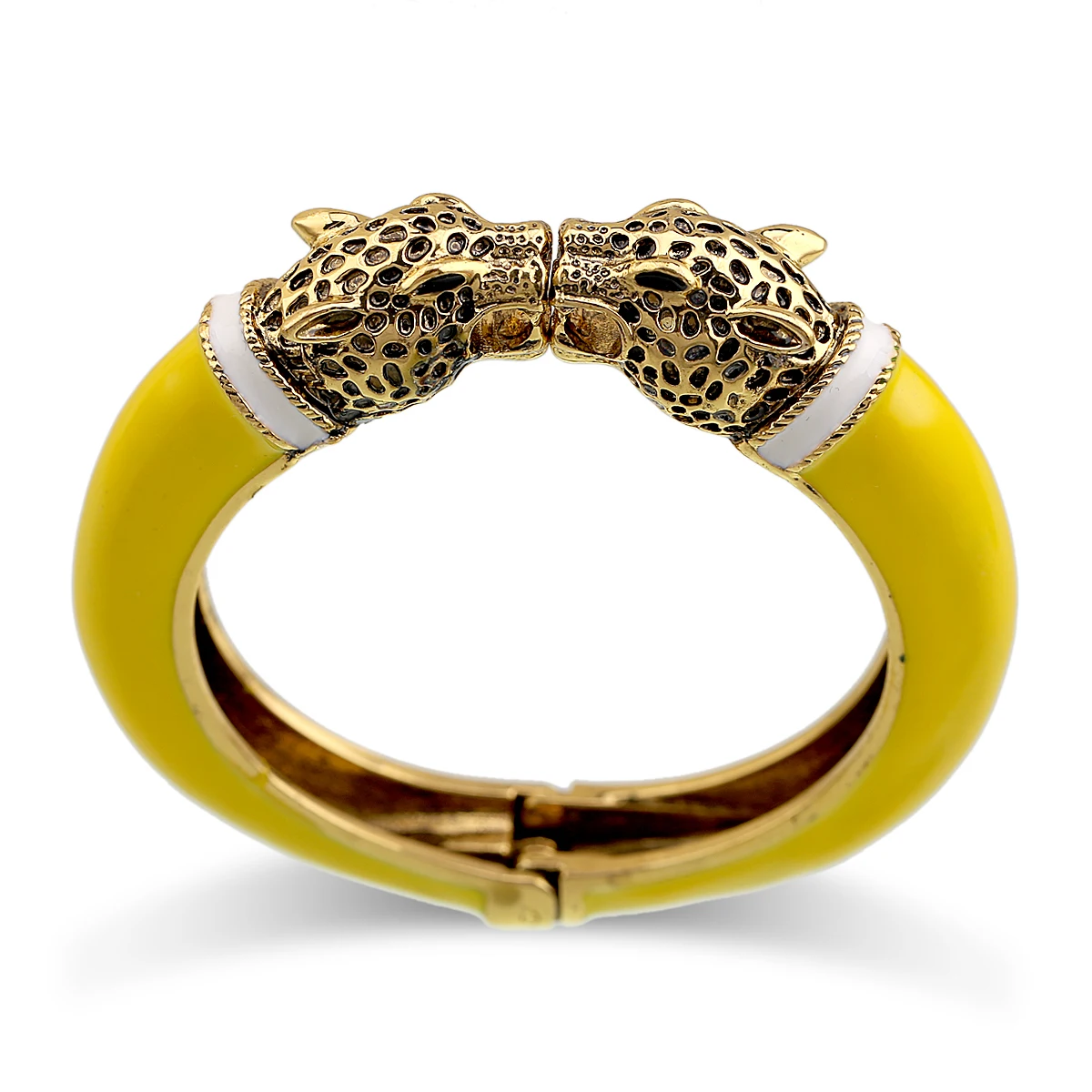 animal, cabeça de leopardo, bracelete vintage, antigo,