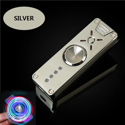 4 Led ручной Спиннер электрическая зажигалка с подключением к USB забавная сигарета электронная двойная дуга Зажигалка перезаряжаемая игрушка Спиннер мужской подарок - Цвет: Silver