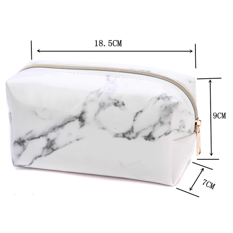 new fashion cosmetic bag Women waterproof Stone pattern pu makeup bags travel organizer Toiletry Kits Portable Beautician