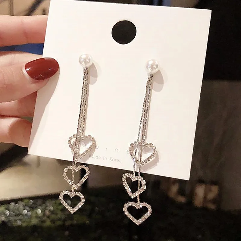Модные серьги с искусственным жемчугом женские серебряные серьги с кисточками Длинные свадебные аксессуары серьги Свадебные ювелирные изделия - Окраска металла: EH-I13