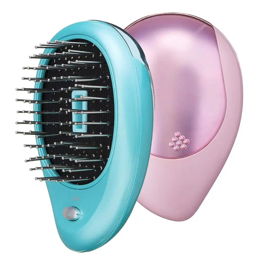 

Ionic Hair Brush Mini Portable Electric Comb Vibrating Massage Scalp for Straightener Curly Hair Detangling Anti-Static Brush