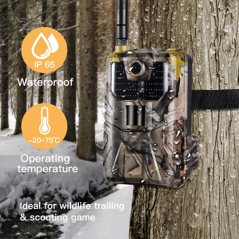 2G MMS SMTP Trail Camera Email Wildlife Hunting Cameras Cellular Wireless  20MP 1080P Night Vision Photo Trap HC900M