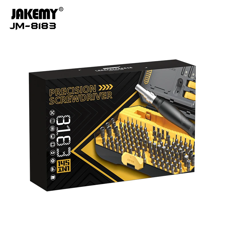 JAKEMY 마그네틱 스크루 드라이버 세트, 필립스 슬롯 Torx CR-V 비트 스크루 드라이버, 휴대폰 컴퓨터 수리 도구 키트, 145 in 1