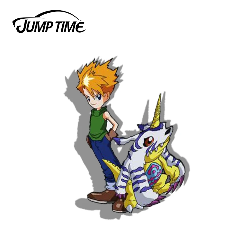 Jump Time 13cm x 7.8cm Funny Waterproof Matt Gabumon Car Stickers Car
