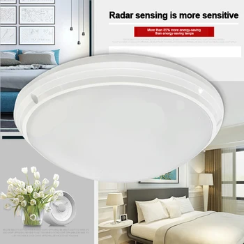 

12W Smart Pendant Light Mount Down Living Room Bedroom 5-8 M Induction Radar Fixture Induction LED Nightlight Lamp 85-265V