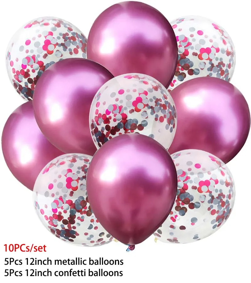 Blue Gold Balloons Birthday Party Decoration Kids Adult Metallic Balloon Inflatable Air Ball Birthday Ballon 1st Birthday Decor - Цвет: Mixed confetti 1