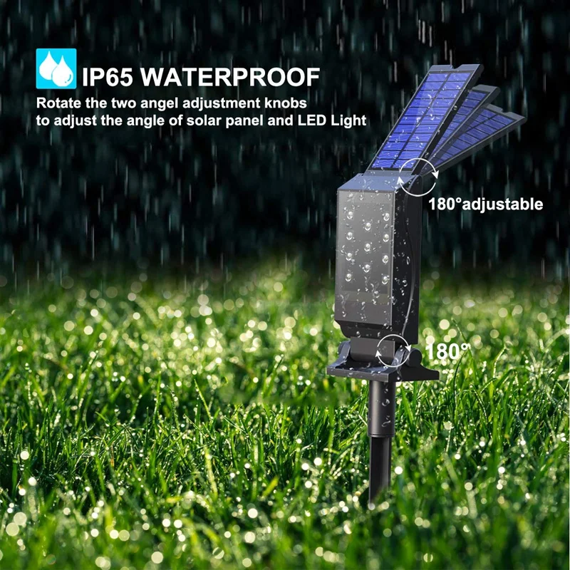 Solar Landscape Spotlight 11 Led Bulbs Waterproof Solar Wall Light Solar Lights Outdoor Auto on Off for Patio Pool Yard Driveway