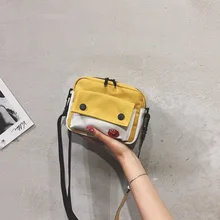 Уличная модная Холщовая Сумка Sesame Женская новая стильная милая сумка на плечо контрастного цвета с героями мультфильмов Универсальная сумка на плечо для девочек