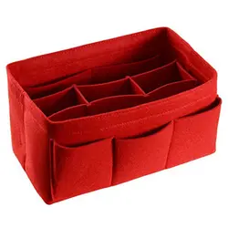 Войлочная сумка для хранения косметики для дома мелкие предметы принадлежности Органайзер или складная коробка для хранения Красный