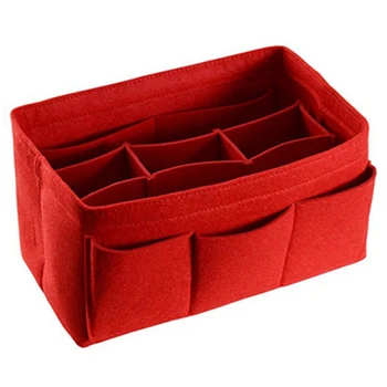 

Felt Storage Bag Cosmetics Home Small Items Supplies Organizer Or Folding Storage Box Red