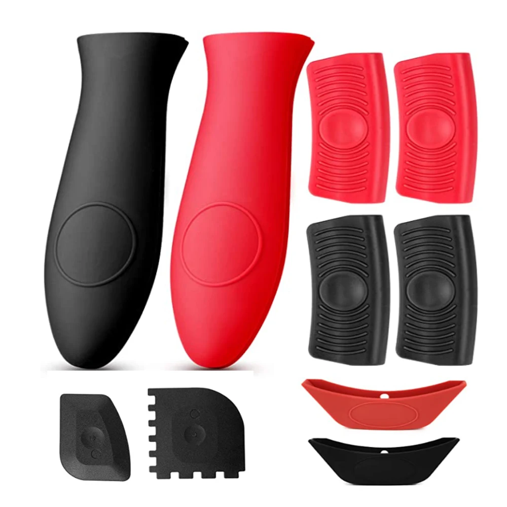 Силиконовые горячая ручка держатель чугунные ручки крышки 6 шт. помочь прихватка