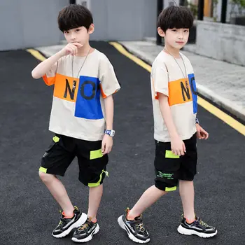 

Children's wear boys' summer suit 2020 new summer middle and big boys' foreign style short sleeve handsome Korean fashion clothe