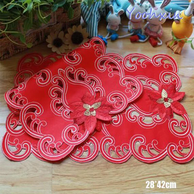 Modern Embroidery Lace Placemat Table Place Mat Cloth Tea Coffee Doily