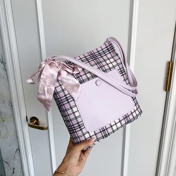 

Grid Workplace 2020 WOMEN'S Bag Korean-style Western Style Fashion Summer Versatile Briefcase Shoulder New Style Casual