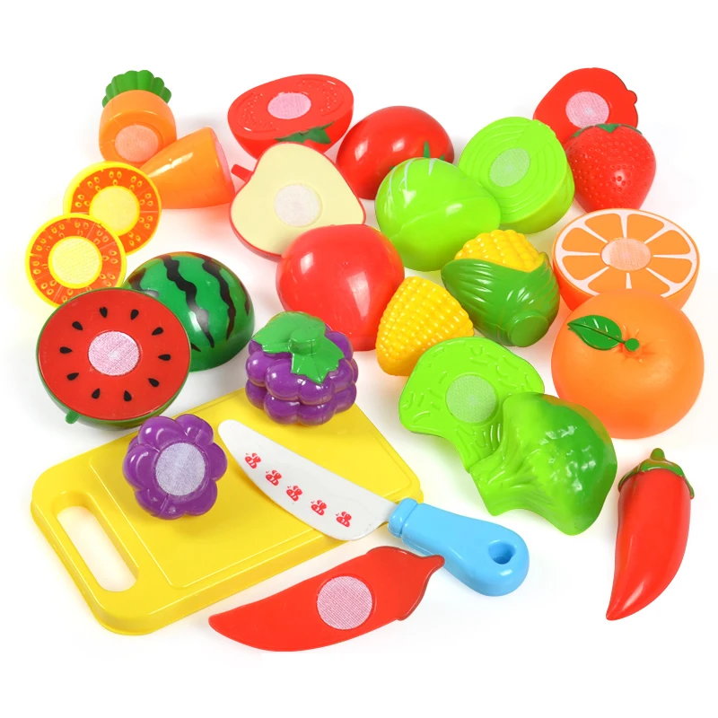 ALC New 1 Set Safe Children Play House Toy Plastic Food Toy Cut Fruit Vegetable Kitchen Baby Kids Pretend Play Educational Toys
