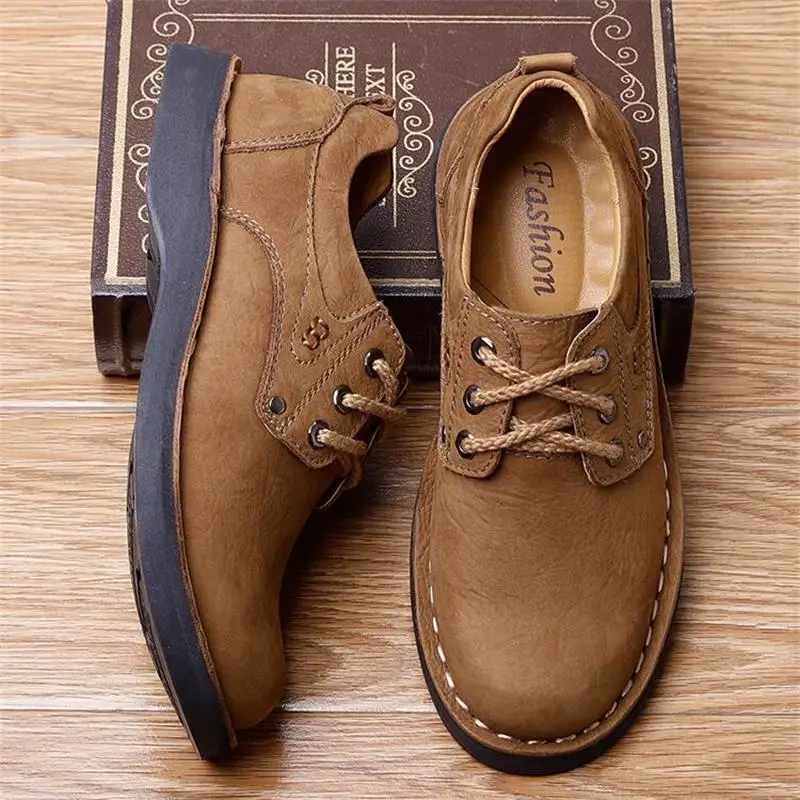 

MEN'S Shoes Autumn New Style Genuine Leather Casual Leather Shoes round-Toe Thick Bottomed Work Shoes Full-grain Leather Retro M