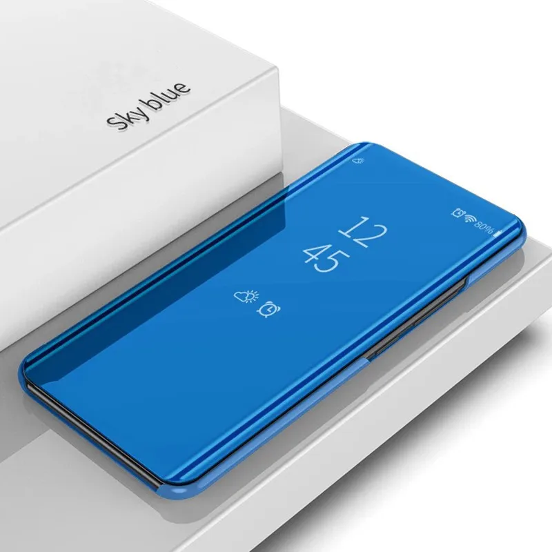 Blue Умный зеркальный флип-чехол для телефона для samsung galaxy S10 S9 S8 плюс S7 Edge Note 10 плюс A10 A30 A50 A60 A70 A80 M10 M20 M30 крышка - Цвет: Blue