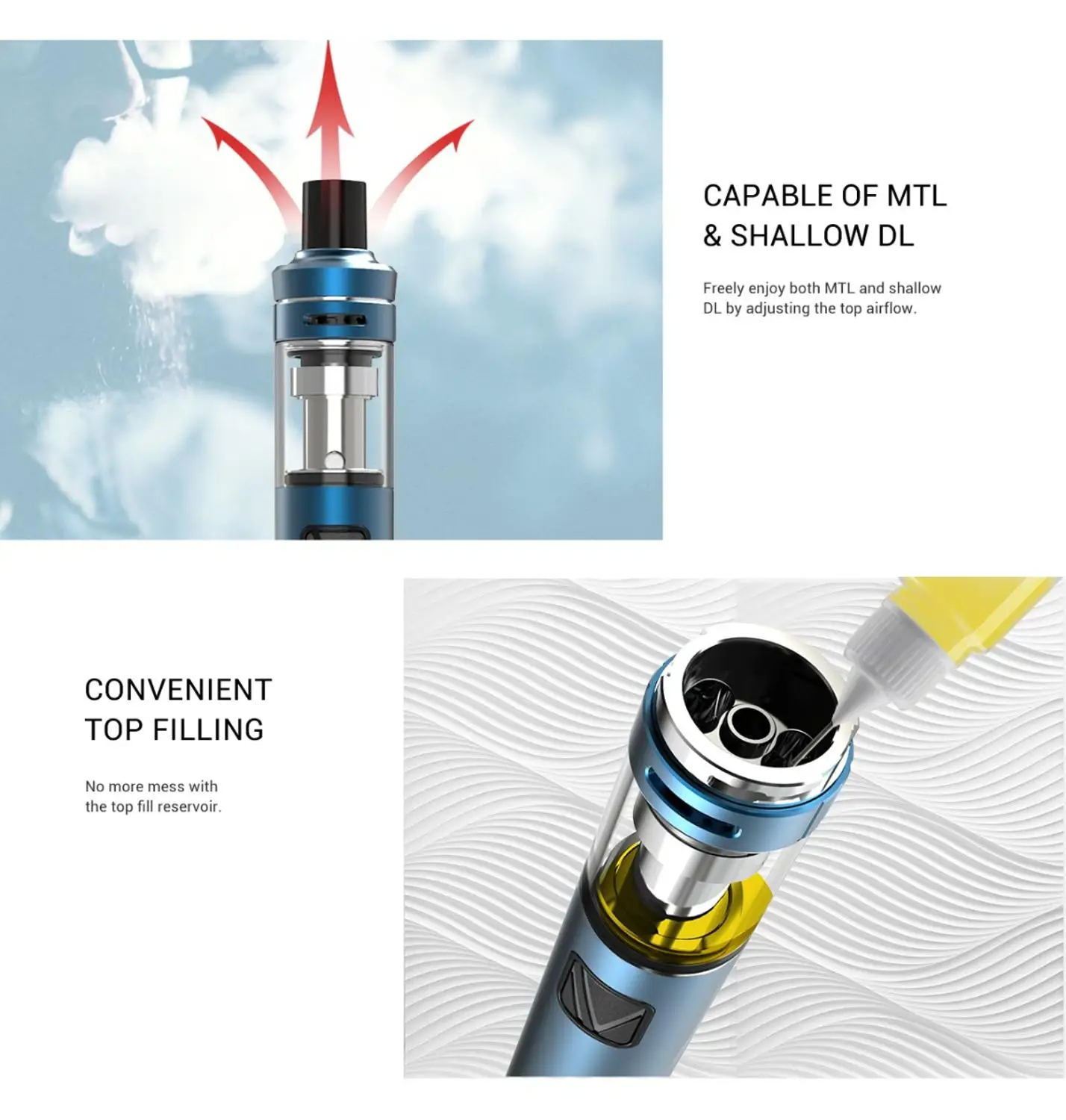 Vaptio PALO Vape Pen Kit с аккумулятором 1500 мАч 2 мл бак 0 6/1 Ом электронная сигарета
