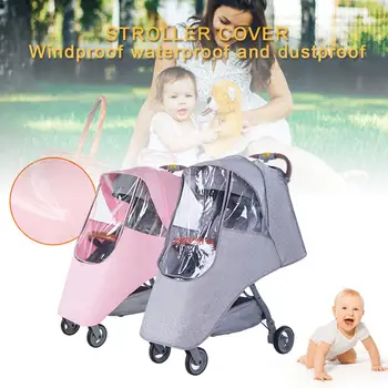 

Stroller Accessories Waterproof Rain Cover Transparent Wind Dust Shield Zipper Open For Baby Strollers Pushchairs Raincoat
