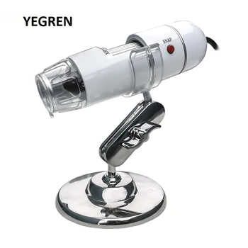 

Portable 25X-400X Zoom TV AV Microscope Illuminated Digital Camera Microscope With 8 LED Lighting Magnifier 0.3MP with Stand