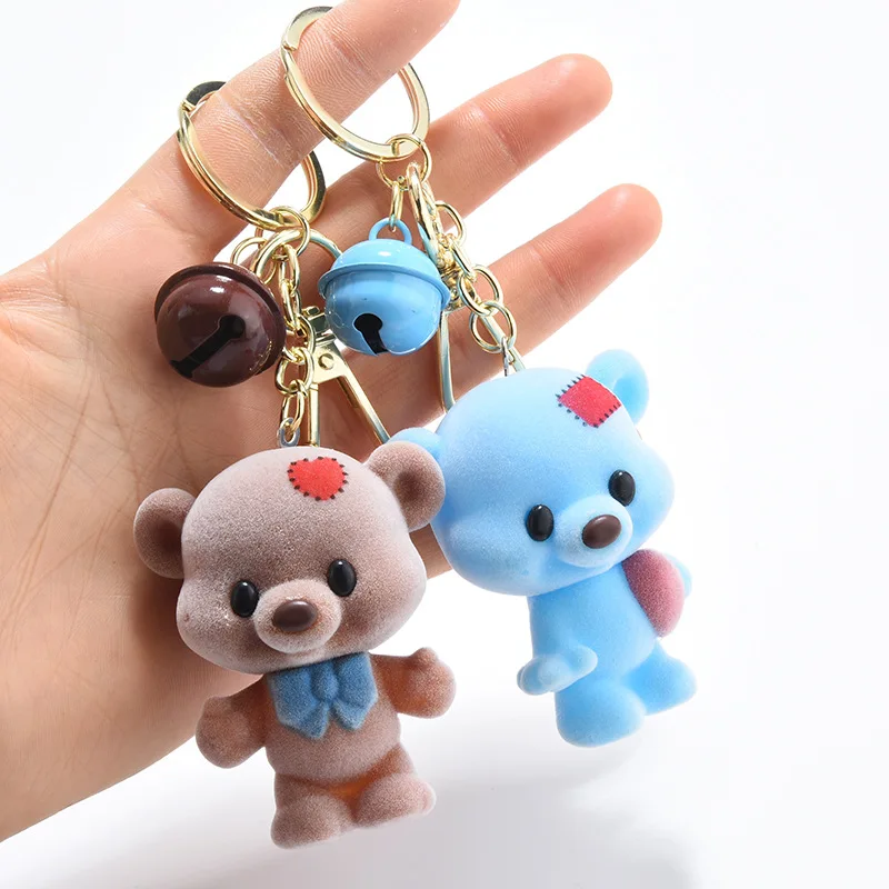 Мультяшный милый медведь брелок для ключей милое сердце кукла автомобильный