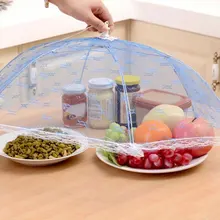 Цвет случайное складное блюдо крышка микро отверстие дышащий пылезащитный марлевый стол еда Фрукты мука крышка