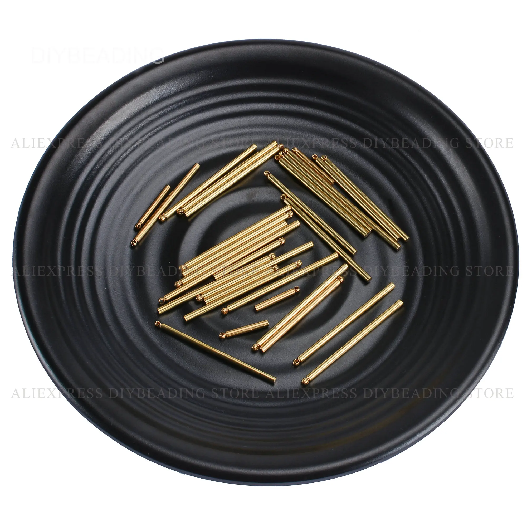 

50-100 Pcs Brass Round Tube Bar Pendant for Earring Necklace Making 15mm 18mm 25mm 35mm 40mm 50mm Bulk Metal Findings